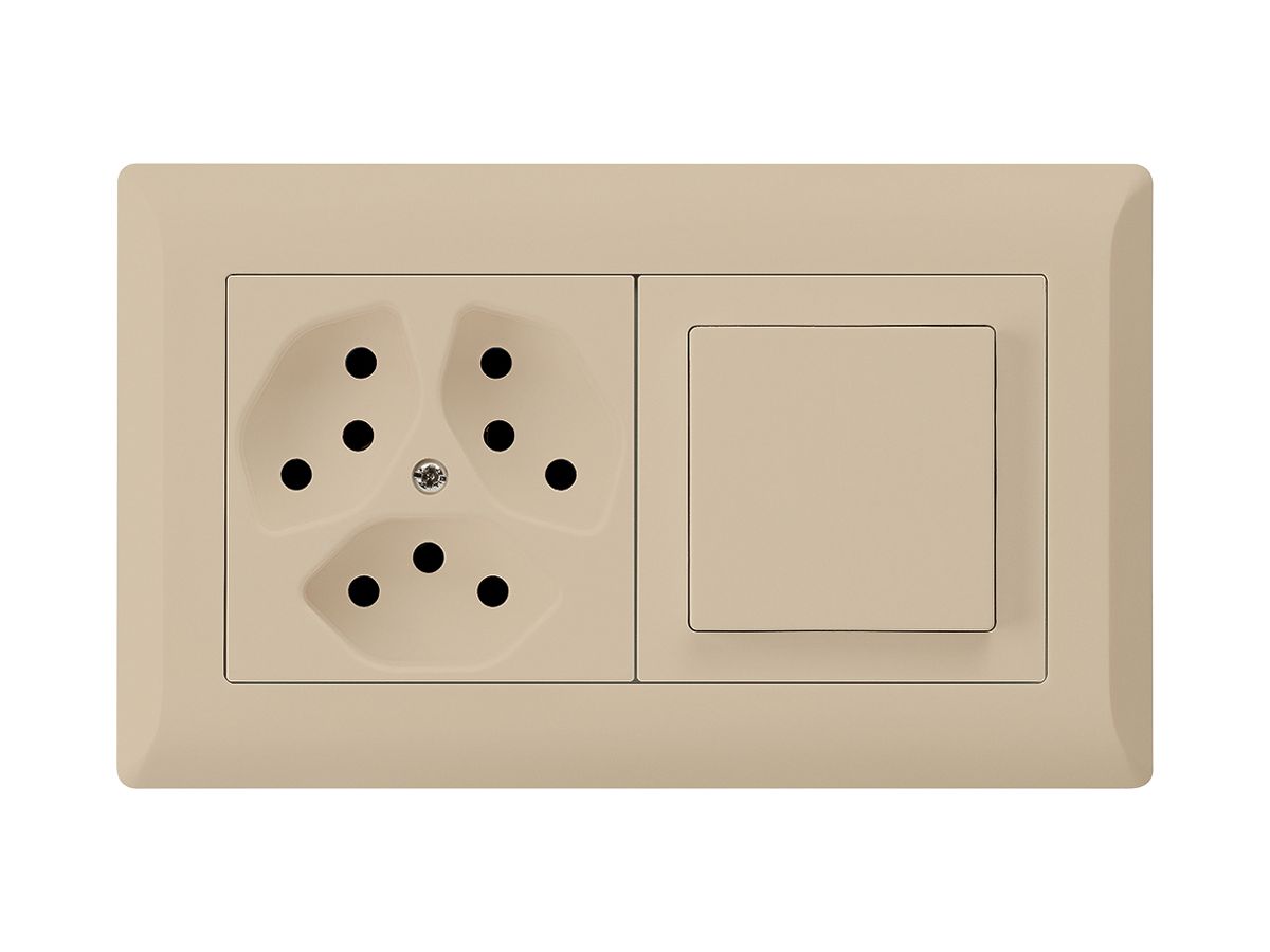 UP-Kombination kallysto.line Gr.I-I horizontal 3×Typ 13+Schalter S3 beige