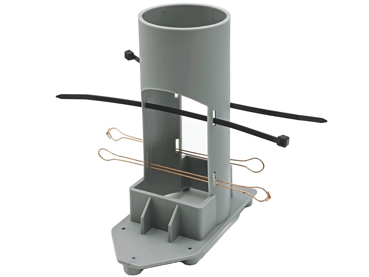Rohrstütze ELBRO 4×M16/4×M20/2×M25 Rohr Ø63×195mm grau