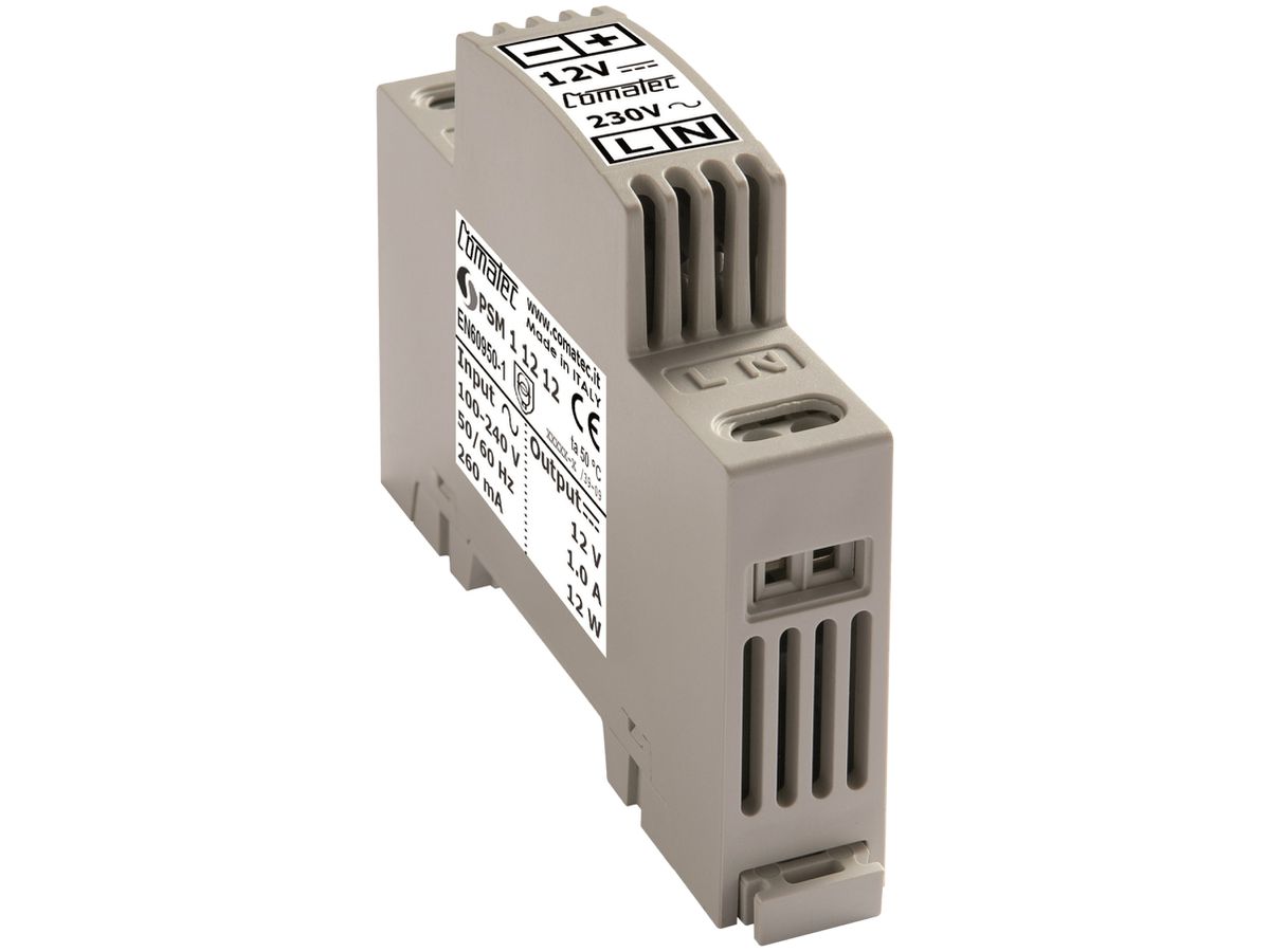 REG-Netzteil Comatec PSM1, IN: 100…240VAC, OUT: 12VDC/15W, stabilisiert, 1TE