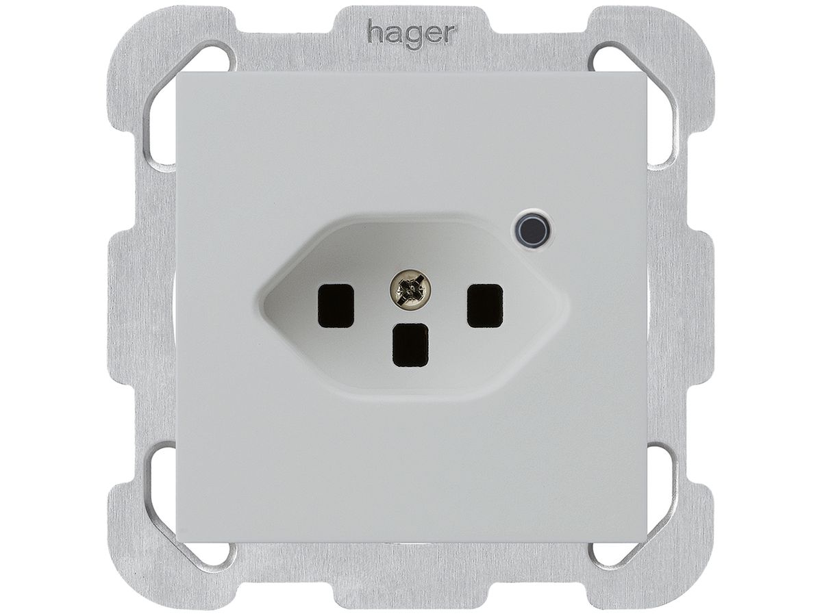 UP-Steckdose Hager kallysto 1×T23 beleuchtet B lichtgrau