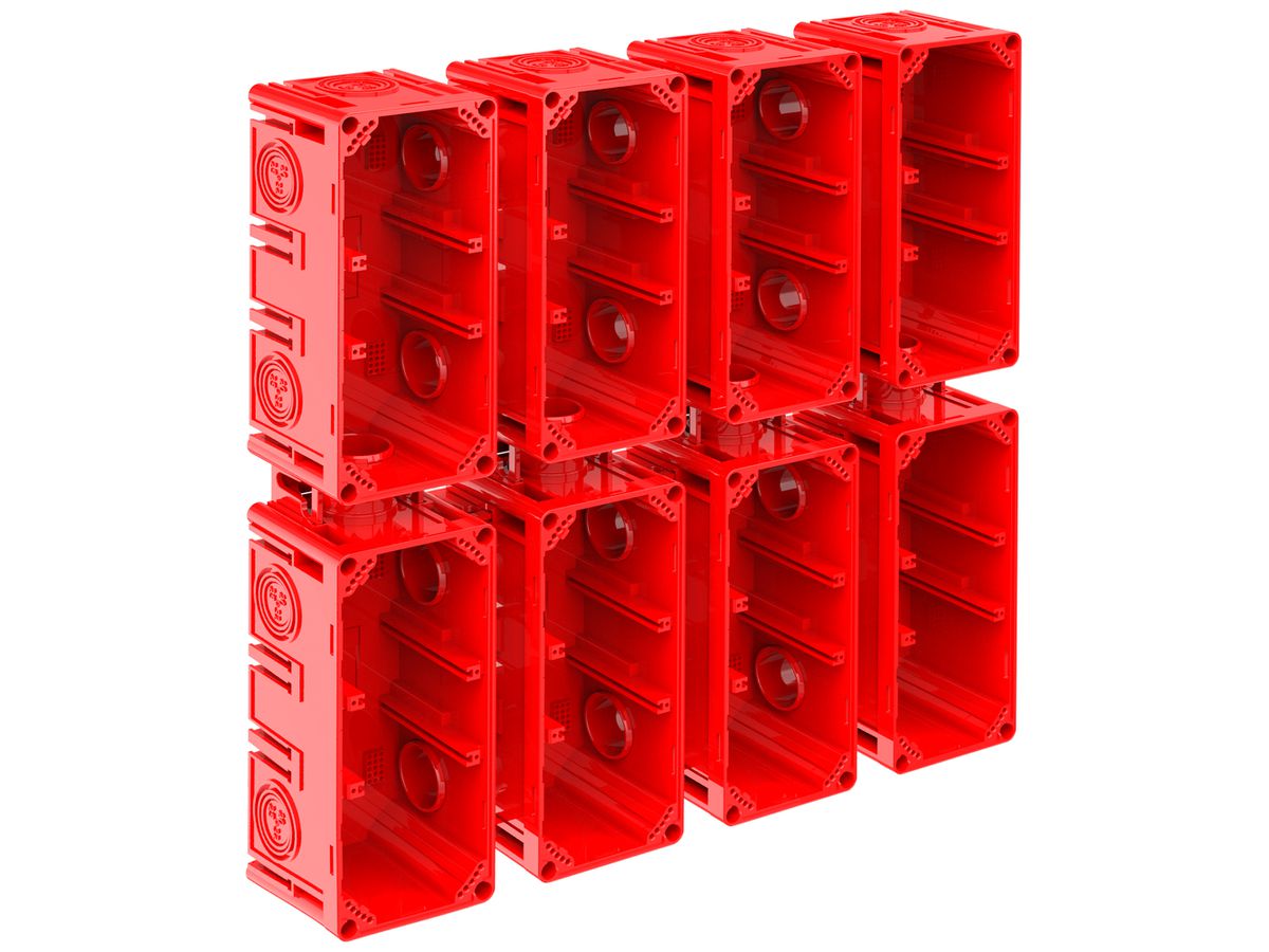 Einlasskasten CRALLO-LEU 378×378×73mm 4×4 Halogenfrei rot