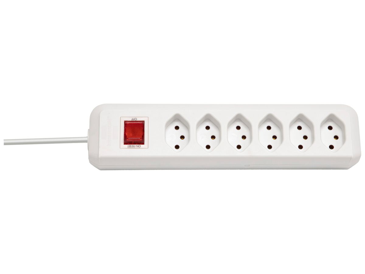 Steckdosenleiste cleverLINE Schalter 6×T13 3m H05VV-F 3×1mm² ws