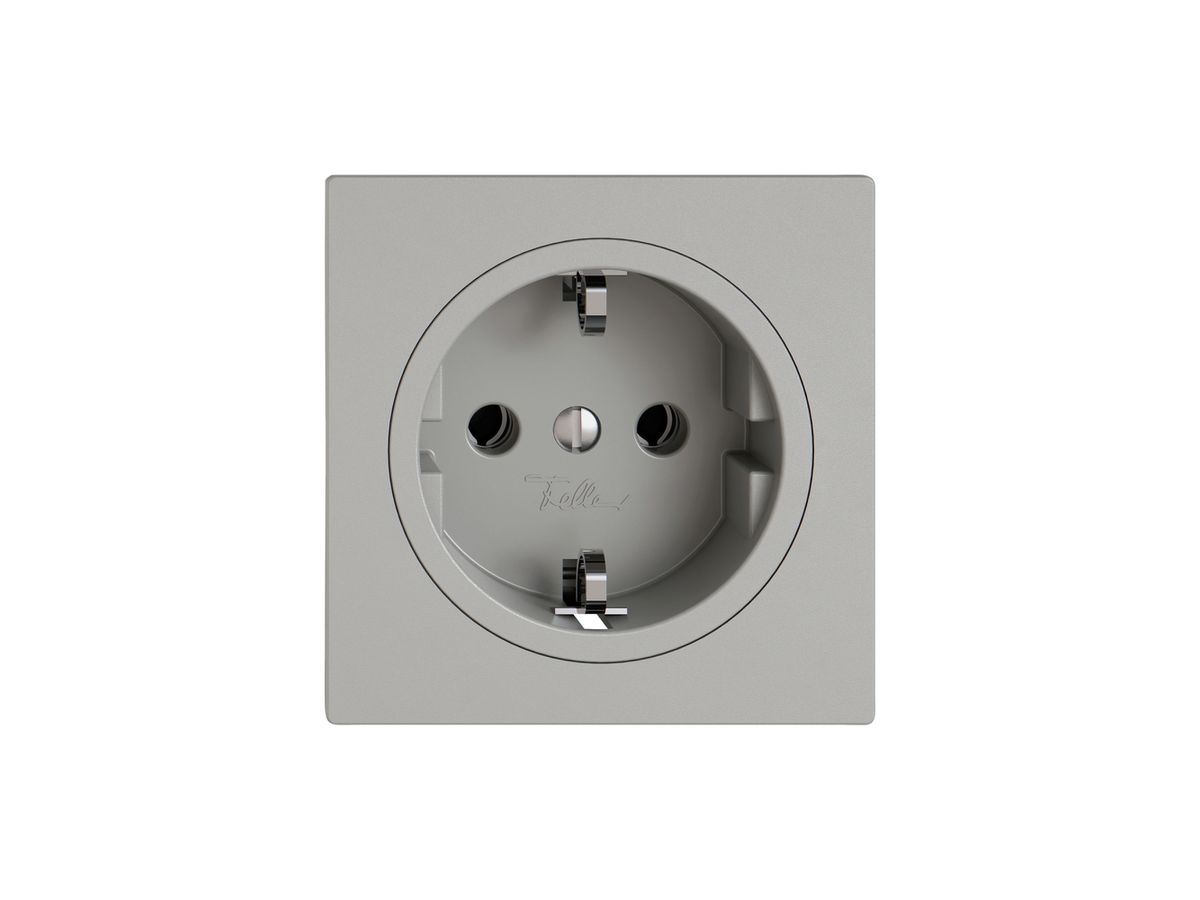 Steckdose EDIZIO.liv SNAPFIX® SCHUKO 16A 230V 60×60mm hellgrau