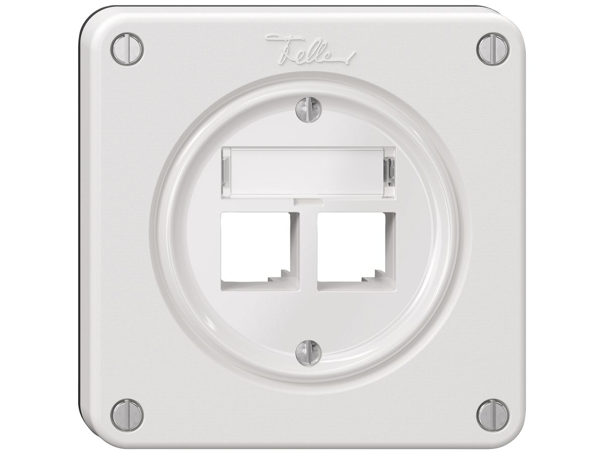Montageset NEVO EASYNET S-One SNAPFIX® für 2 Buchsen 87×87mm ws