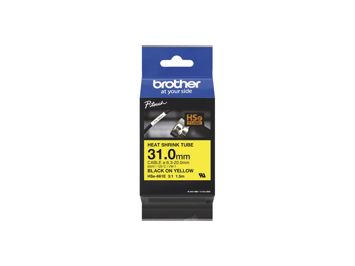 Schrumpfschlauch Brother HSE-661E 1.5m×Ø31mm für Kabel Ø20…6.3mm gb-sz