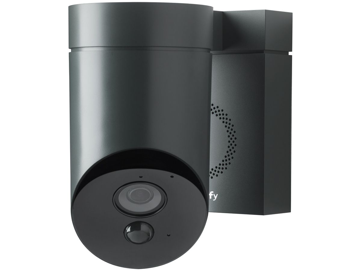 IP-HD-Kamera Somfy 130°, Nachtsicht, Sirene 110dB, IP54, grau