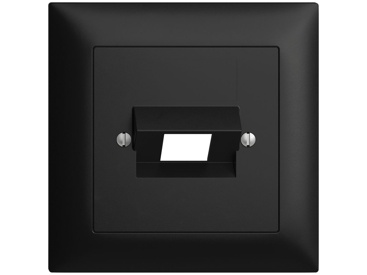 Frontset EDIZIOdue schwarz 88×88mm 1×RJ45