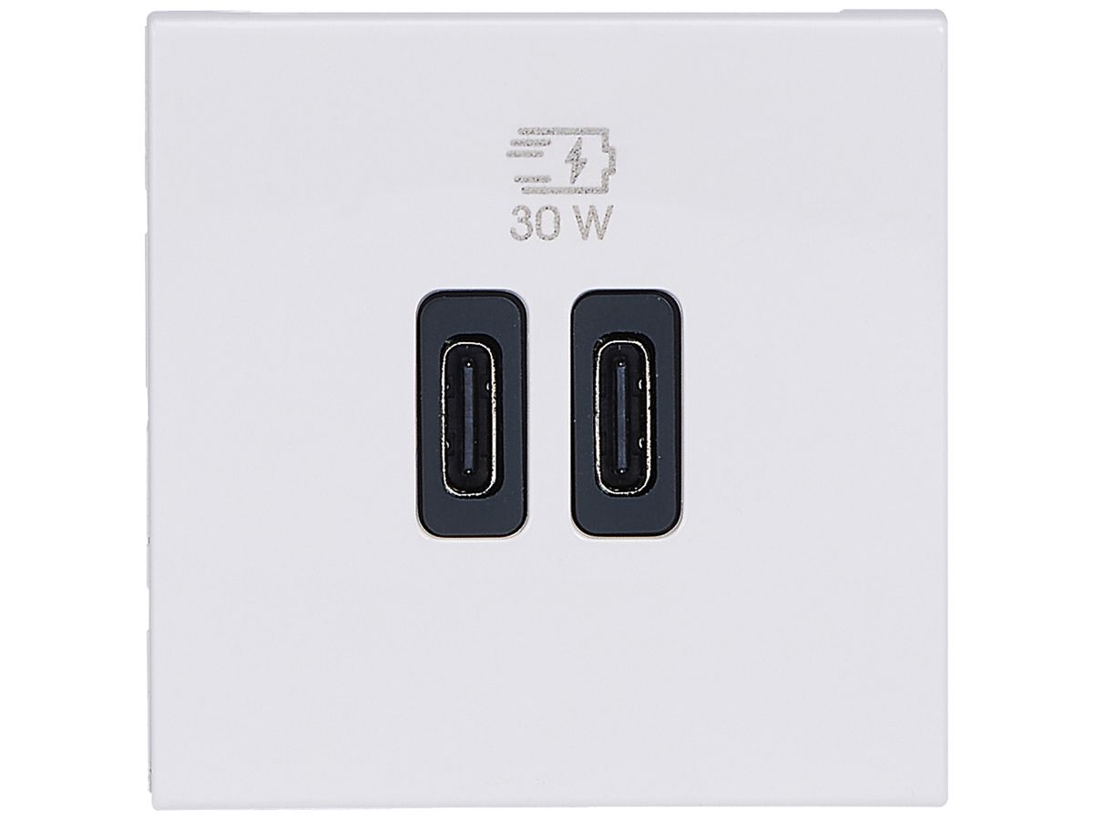 EB-USB-Ladesteckdose Legrand MOSAIC 2×USB-C 3000mA OUT:5V weiss