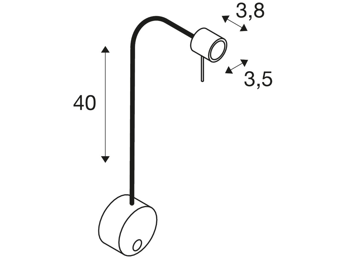 Wandleuchte SLV DIO FLEX PLATE, GU10 50W IP20 chrom