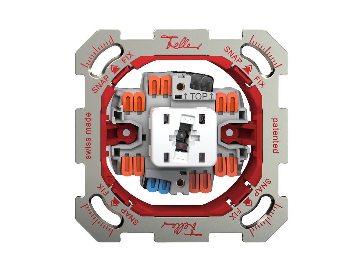 UP-Leuchtdruckschalter Feller SNAPFIX® 6/1L Seitenlinse KS rot