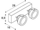 LED-Decken-/Wandleuchte SLV KALU 2, 34W 3000K dimmbar 60° IP20 schwarz