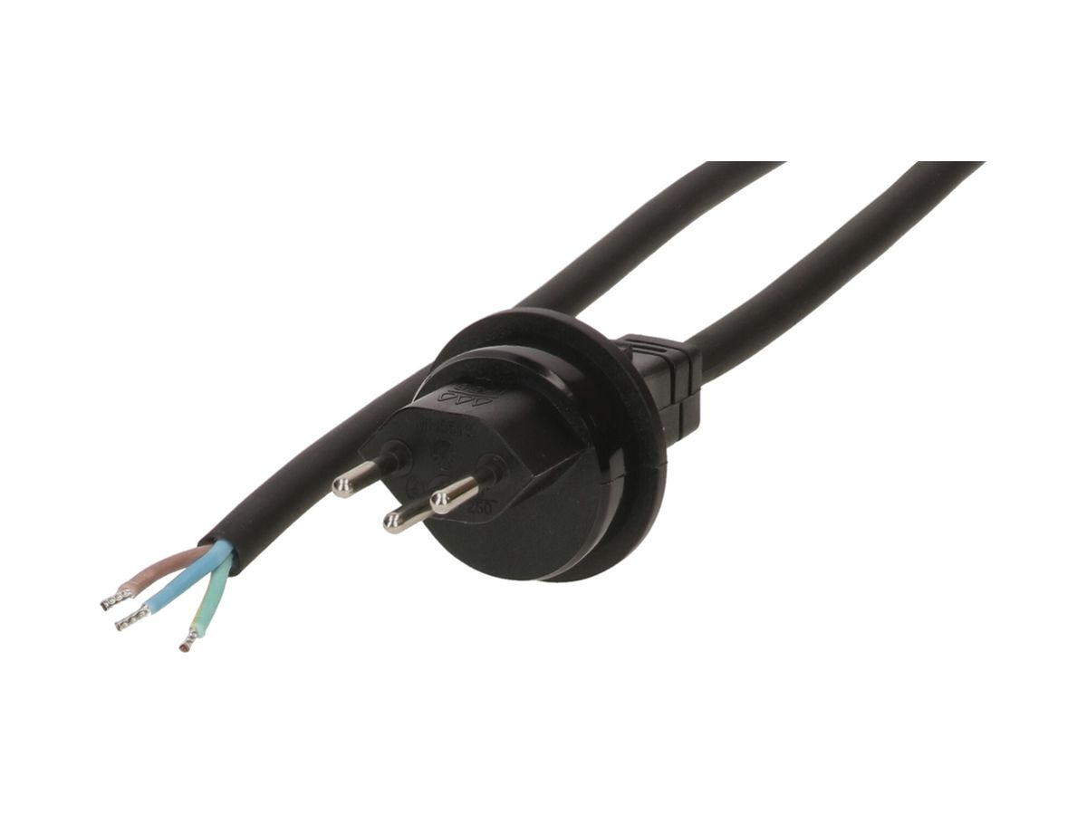 Apparatekabel Max Hauri GDV 3×1.5mm² 3m schwarz Stecker T13 IP55