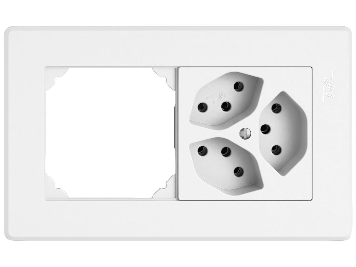 UP-Kombination EDIZIO.liv SNAPFIX® 1×2 96×156mm leer+3×T13 weiss
