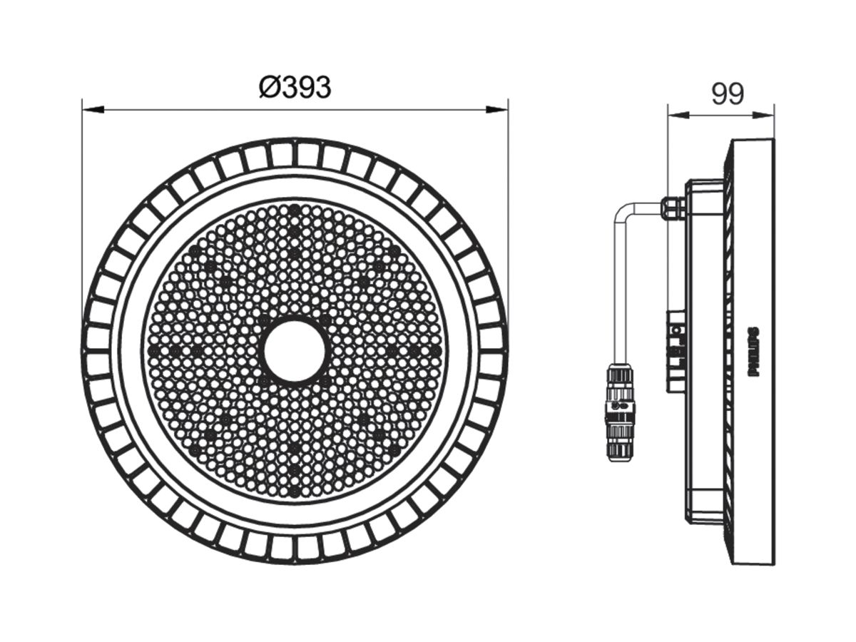 LED-Hallenstrahler CoreLine BY122P 157W 25000lm 4000K IP65 WB grau