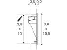 EB-LED-Wandleuchte SLV NOTAPO-1 700mA 2.2W 6lm 3000K EB 100×28mm weiss