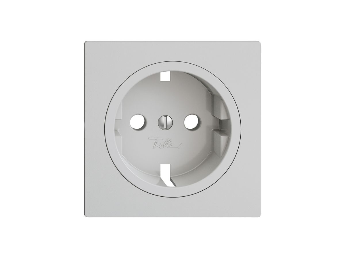 Frontset Feller EDIZIOdue für Schuko-Steckdose 60×60mm hellgrau