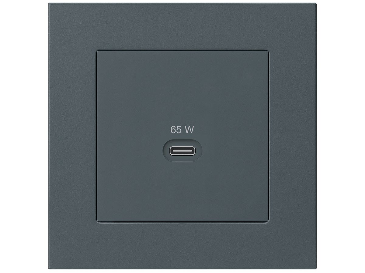 UP-USB-Ladesteckdose Hager kallysto.pro Typ C 65W 3250mA anthrazit