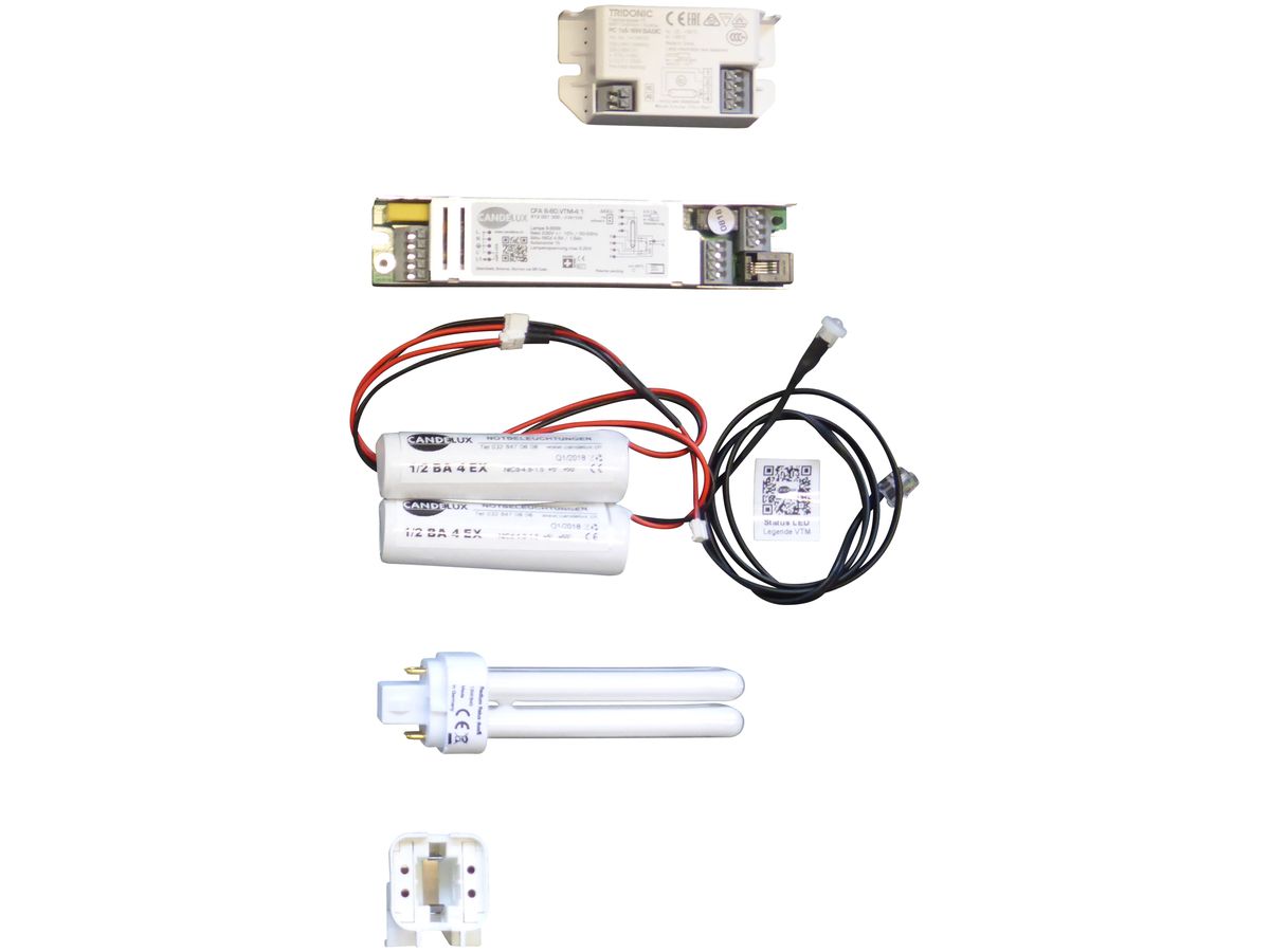 Notlicht-Umbau-Set für CPL 7…18W, q4, eckig, Befestigung seitlich