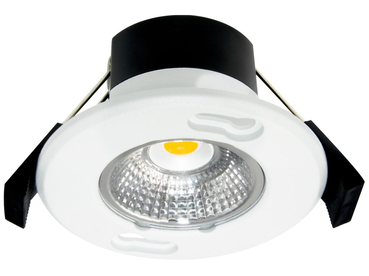 LED-Downlight DOTLUX MULTISCREWplus 6W 600lm 3000K IP65 36° DIM Ø80mm weiss
