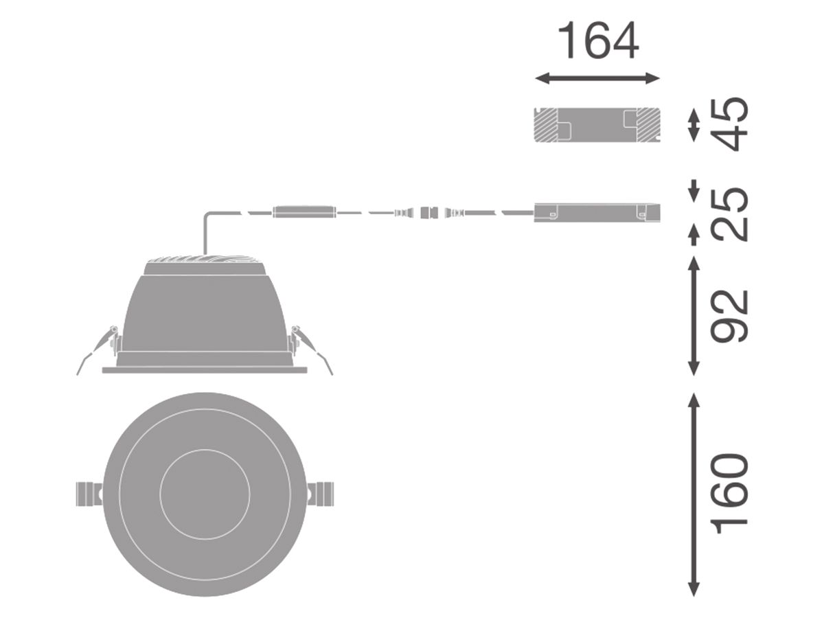 LED-Downlight LEDVANCE DL CMFT 15W 1950lm 3000K IP44 WB DALI Ø160mm ws