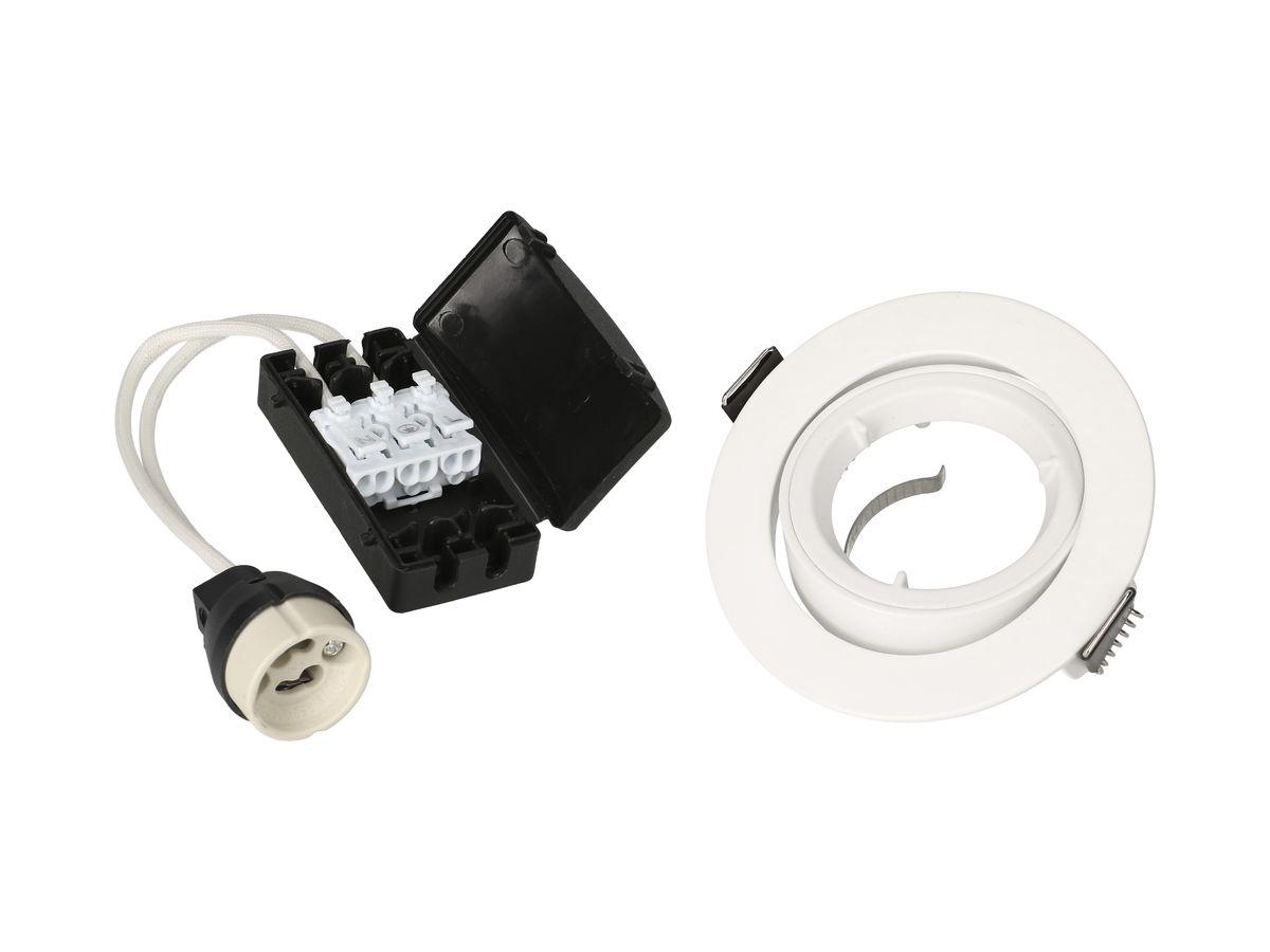 EB-Spot MAX HAURI maxLUCE GU10 Loch-Ø80mm mit Spannfedern weiss