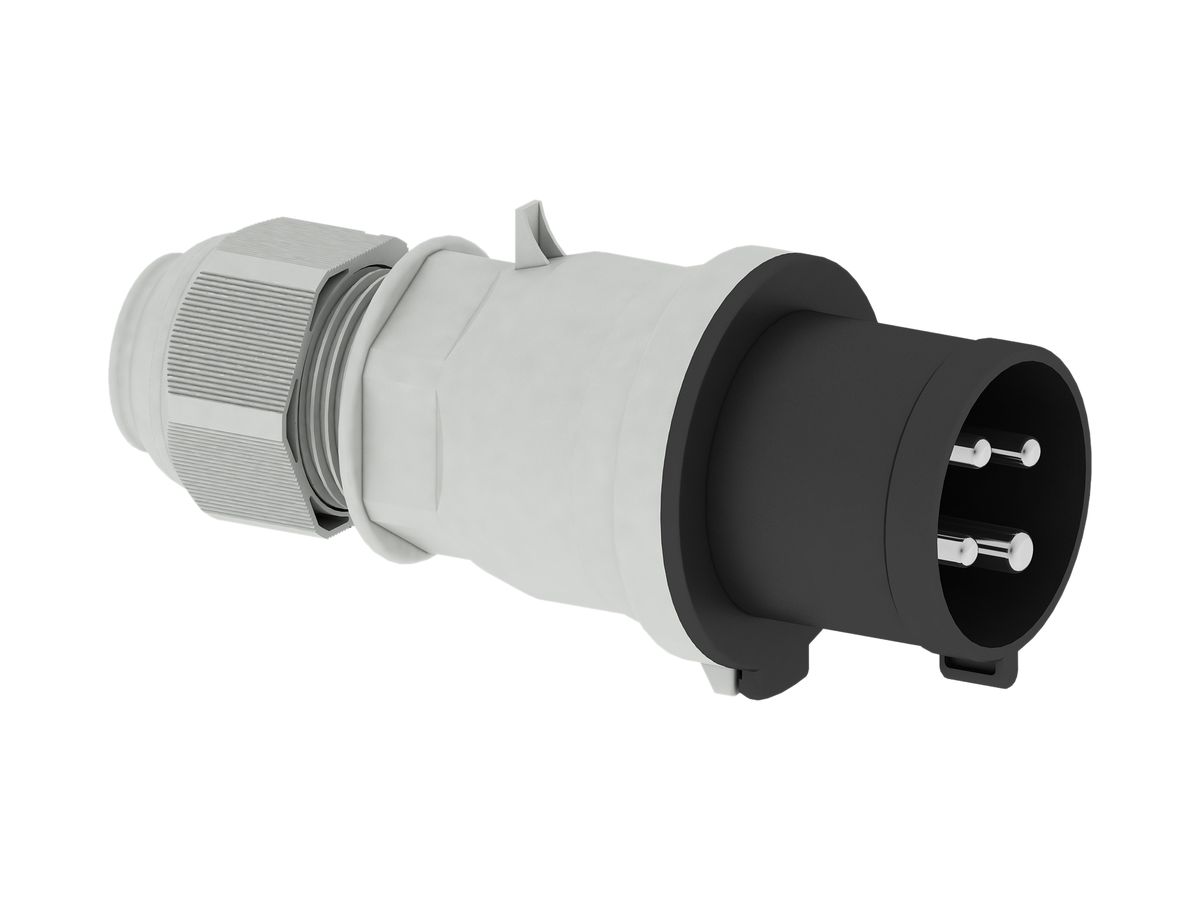 Stecker CEE Bals 4P 32A 500V 7h schwarz IP44 vernickelt Quick C.