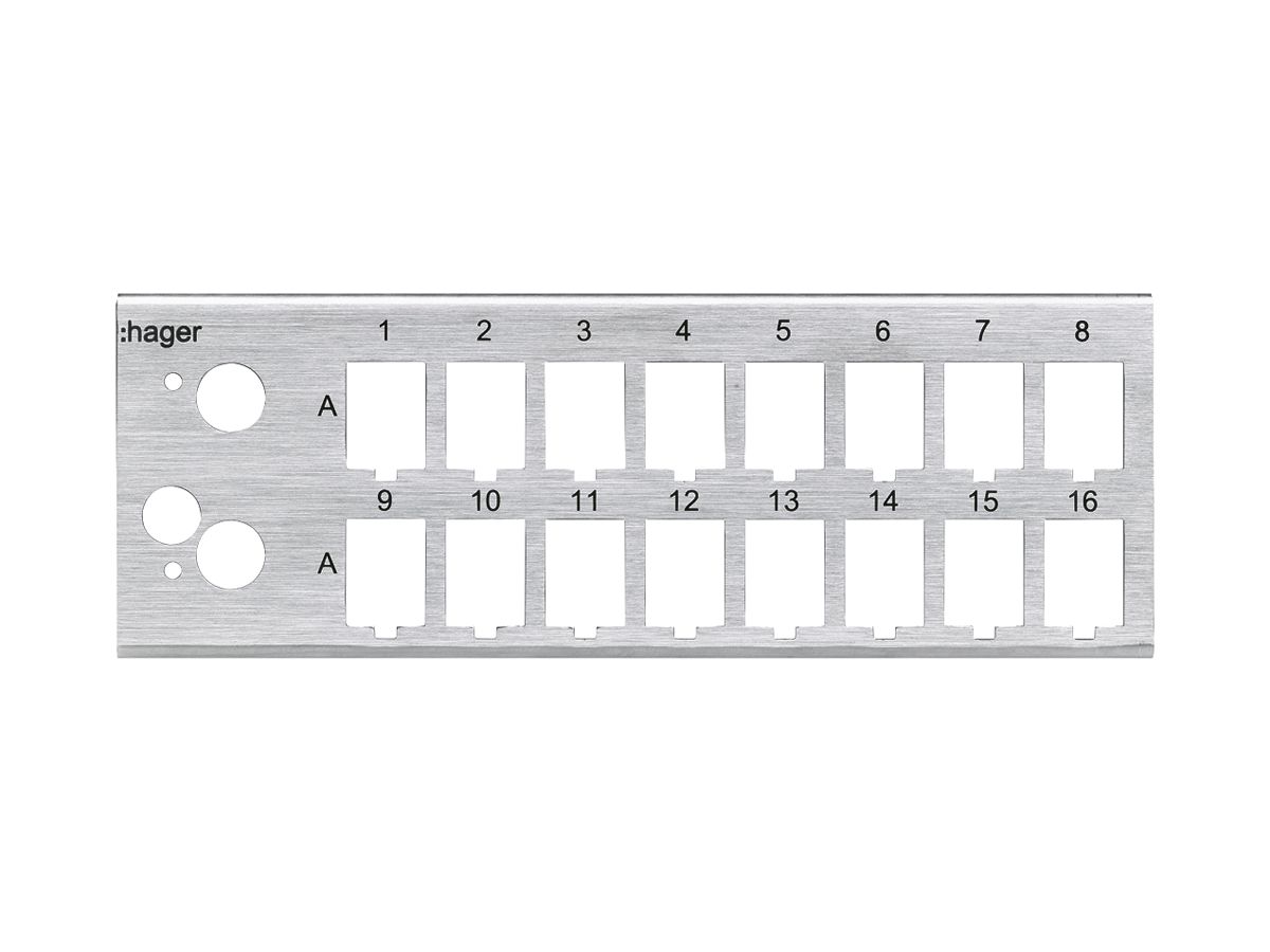 Basismodul Hager HMS 16×RJ45 Keystone, TV-/Sat, grau