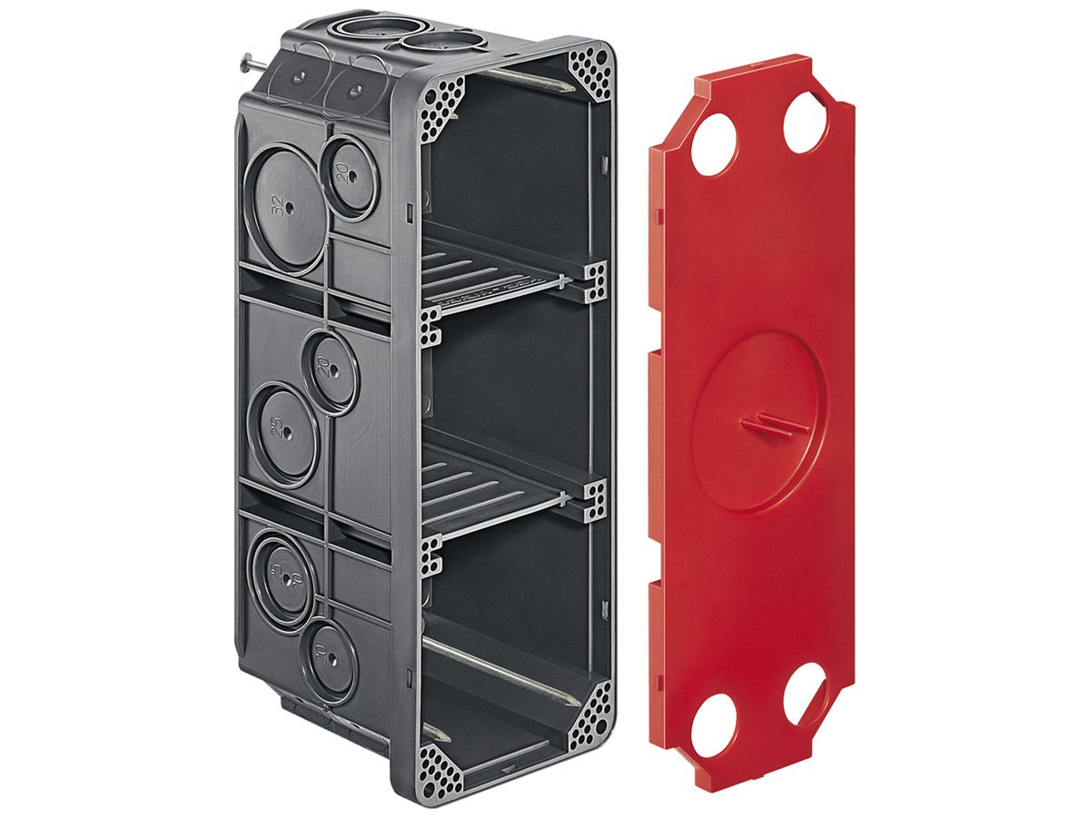 Einlasskasten HSB Vario 190×70×70mm 3×1 mit Nägel grau