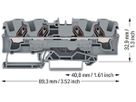 Durchgangs-Reihenklemme WAGO TOPJOB S 6mm² 41A 800V Push-in 4×1 TH35 grau