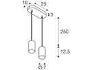 Pendelleuchte SLV ASTO TUBE GU10 2×10W direkt Ø70×125mm weiss