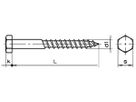 Holzschraube 6-kant 12×180mm DIN 571, gefräst, verzinkt blau