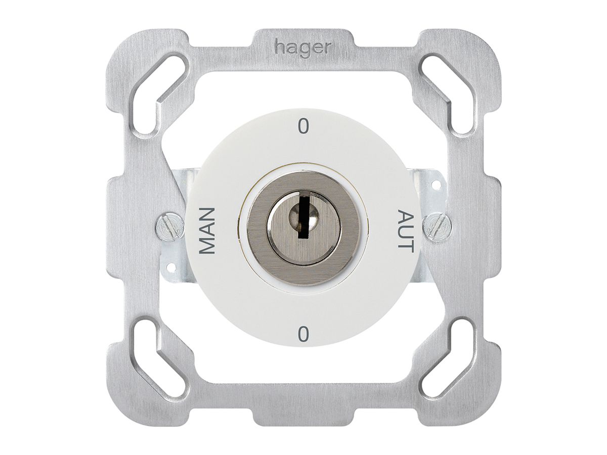 Einsatz zu UP-Schlüsselschalter 0-Aut-0-Man basico 2/1L mit Platte KABA 8 weiss