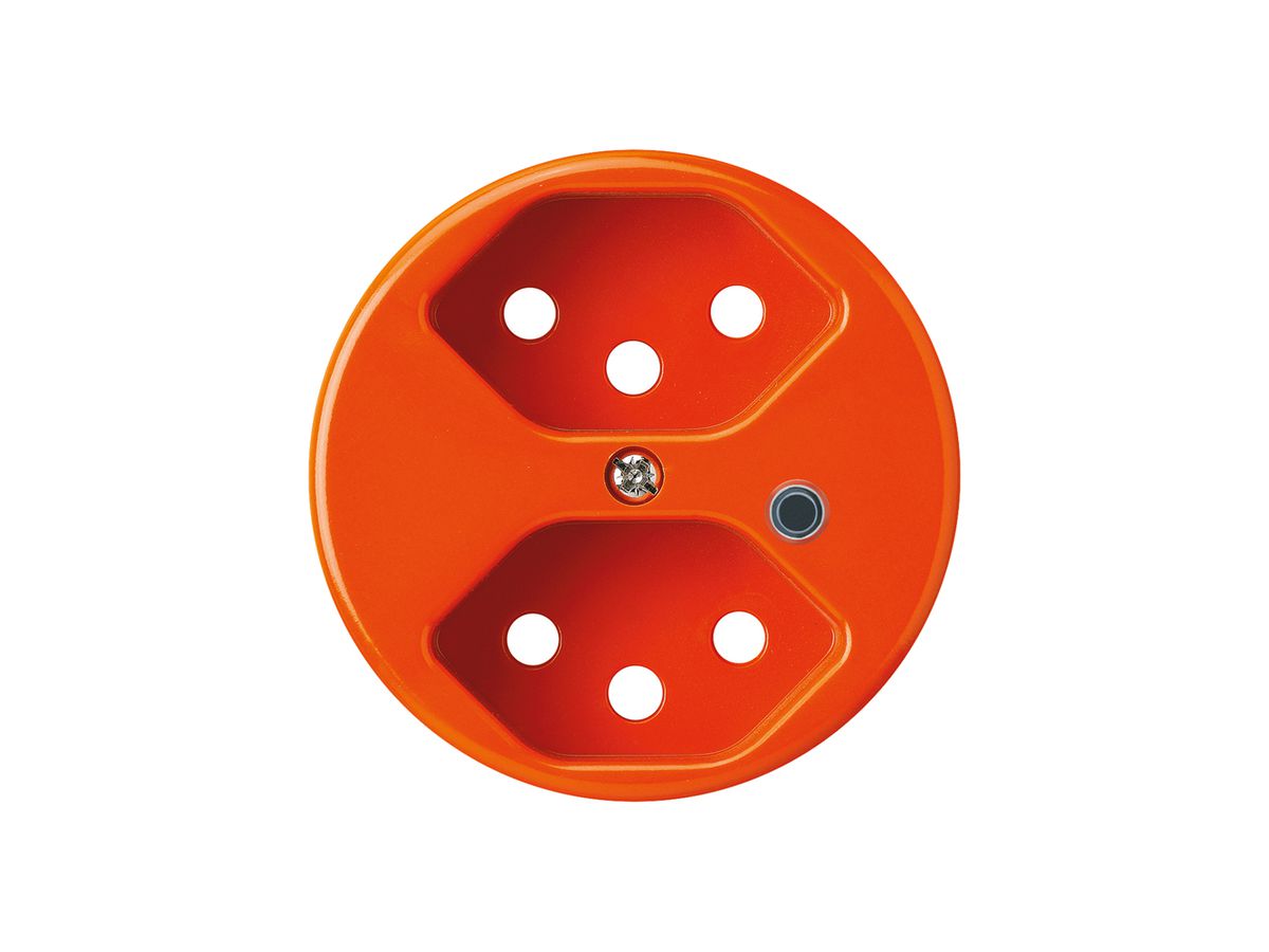 Frontscheibe zu Steckdose Hager basico 2×Typ 13 beleuchtet H orange