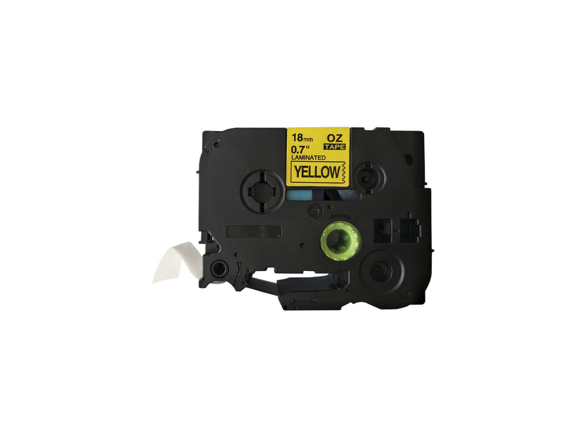 Schriftbandkassette kompatibel zu OZE-641, 18mm×8m, gelb/schwarz