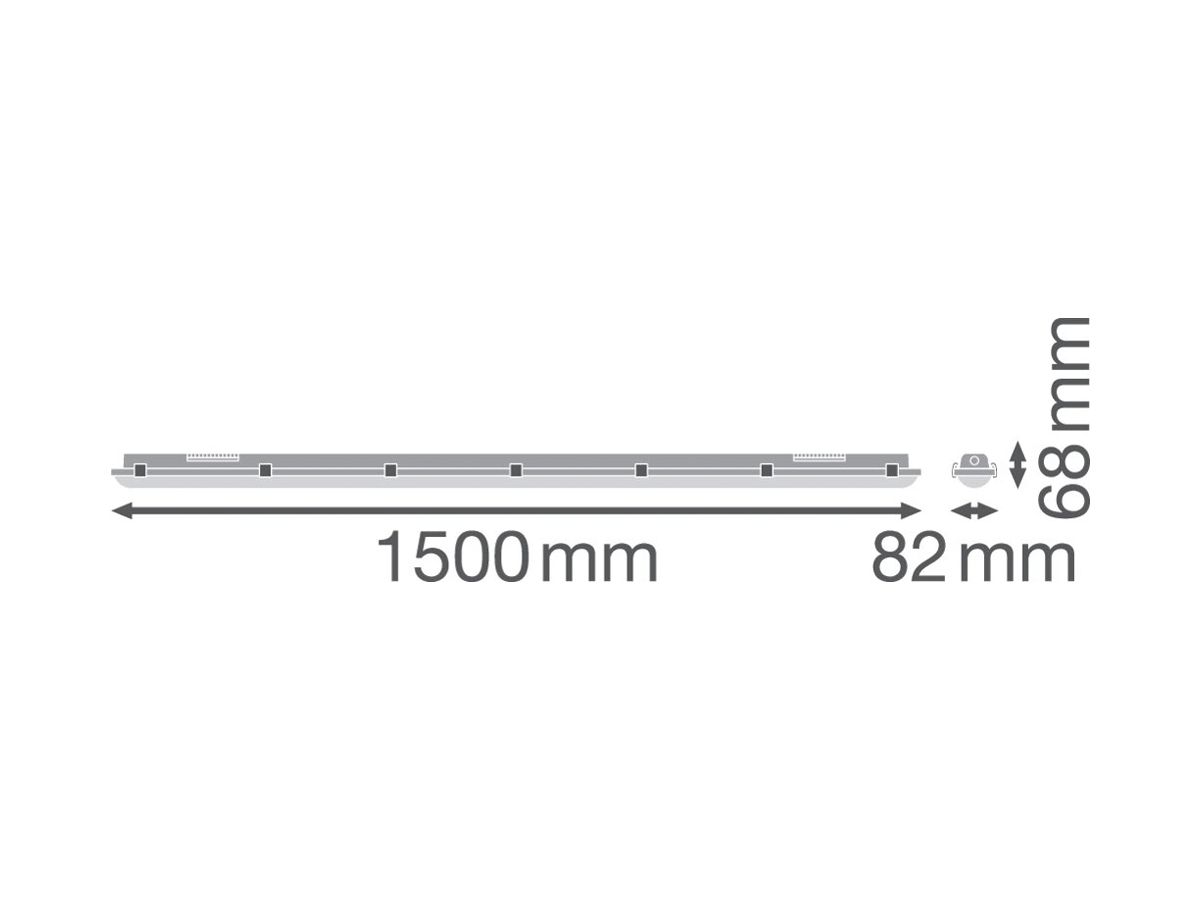 LED-Feuchtraumleuchte LEDVANCE DP HE 72.2W 11680lm 4000K IP65 grau