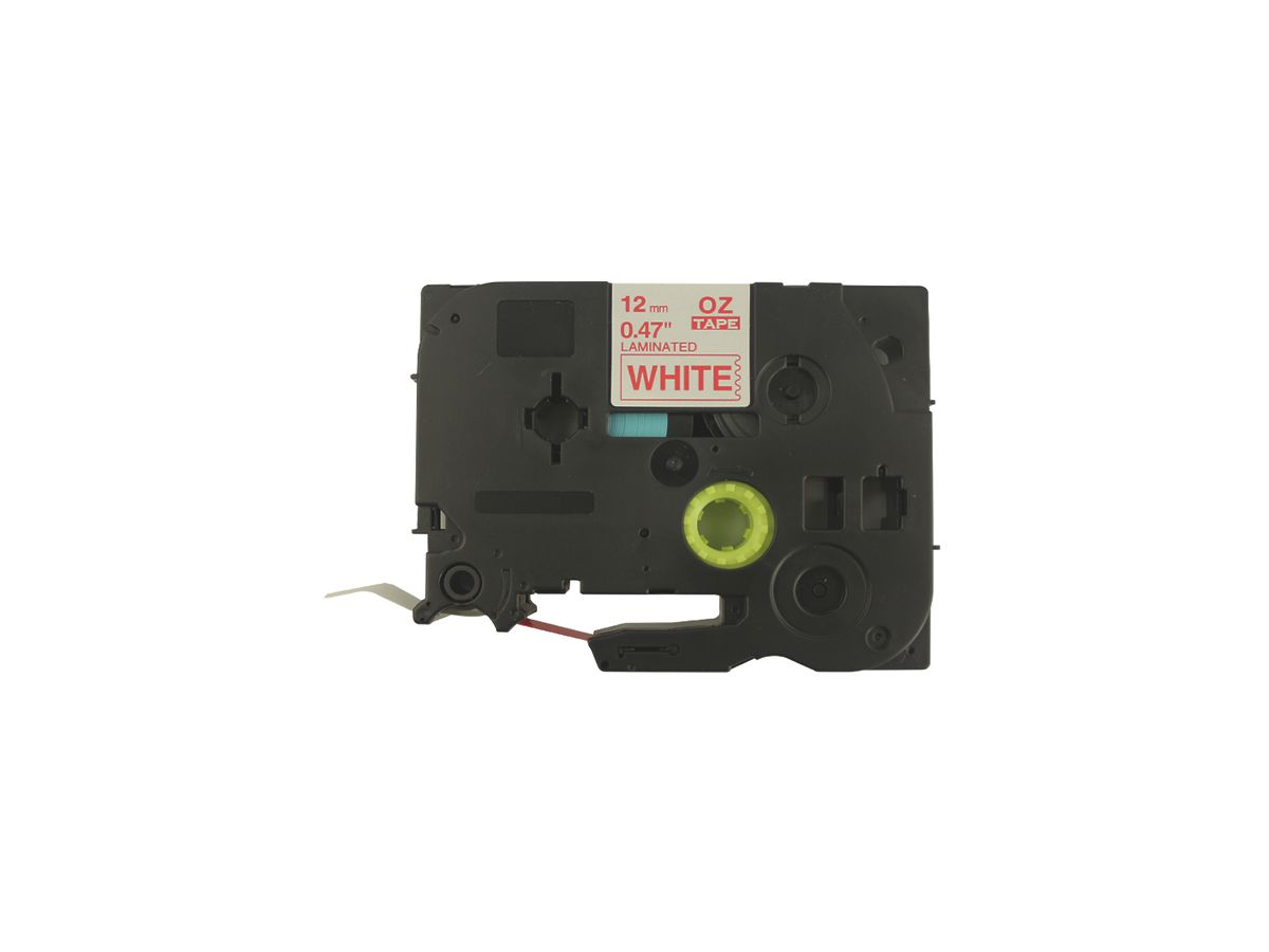 Schriftbandkassette kompatibel zu OZE-232, 12mm×8m, weiss/rot