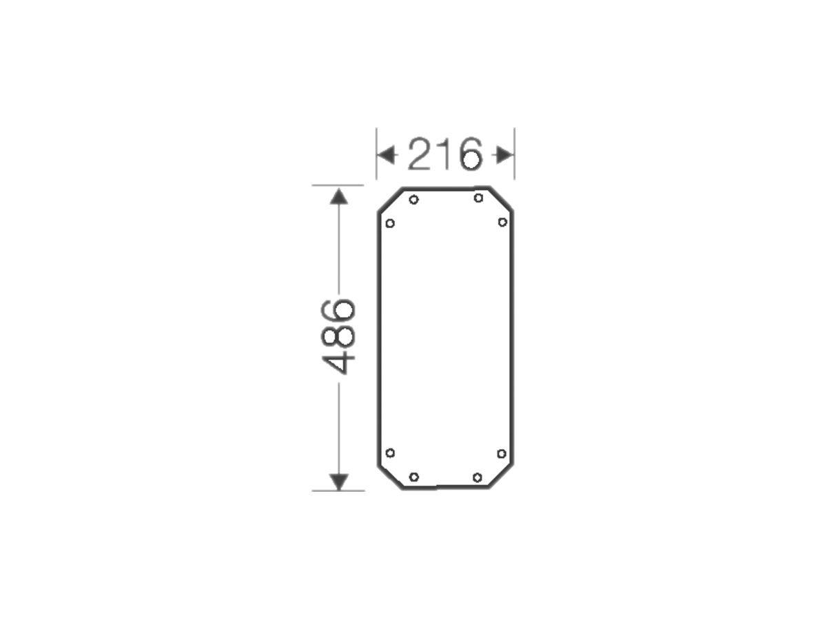 Montageplatte 486×216 Enystar zu App.-Gehäuse Gr.3 und 4