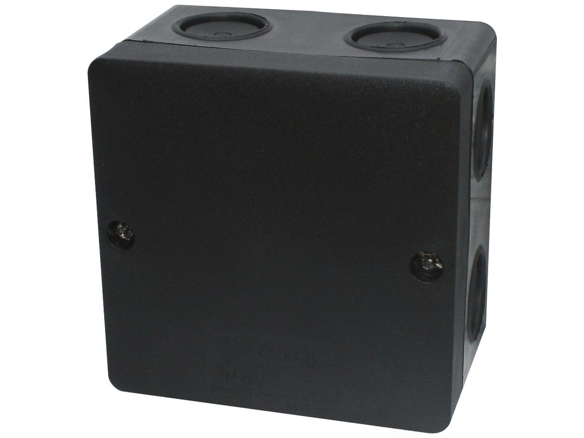 Abzweigdose EasyFix, für Kabelrinnen, 81×81×50mm, schwarz
