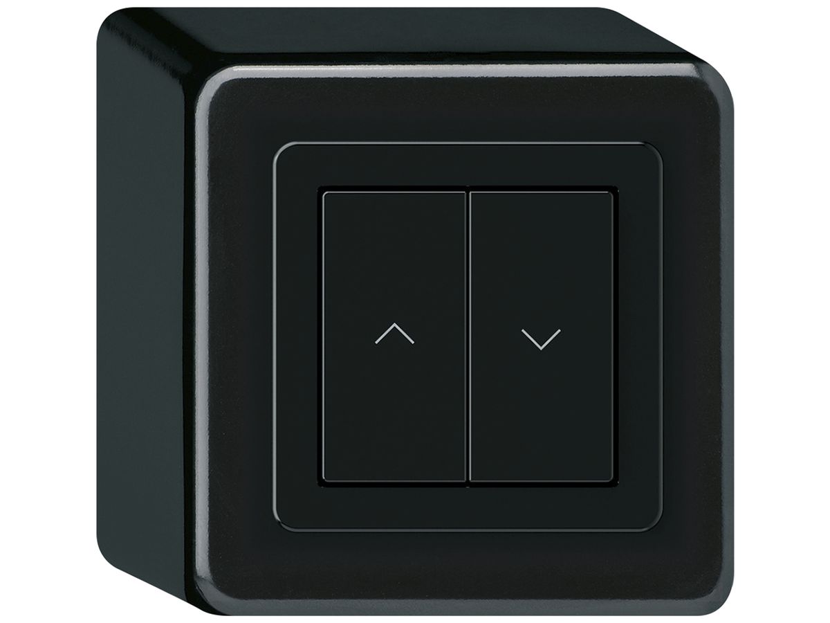 AP-KNX-Storentaster Hager BA basico Q 2-fach 88×88mm schwarz