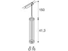 LED-Pendelleuchte SLV QUIMERA AD1PH 8W 330lm 927 DIM Ø76×470mm schwarz