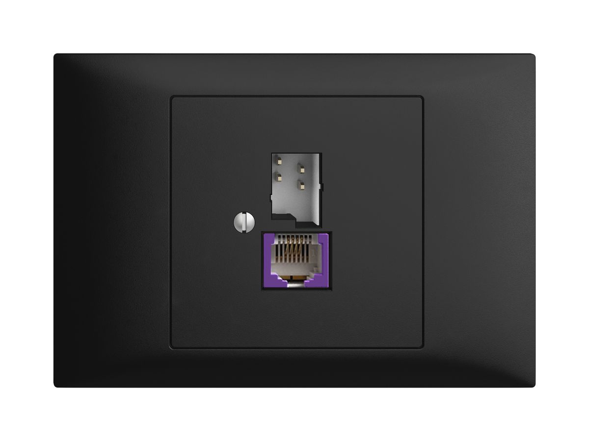 EB-Dose T+T 6P/1×RJ45 DSL-Breitband EDIZIOdue schwarz