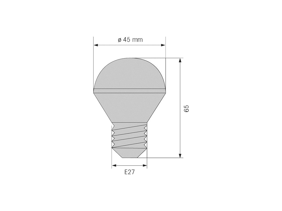 LED-Lampe E27 230VAC Ø45×65mm, grün