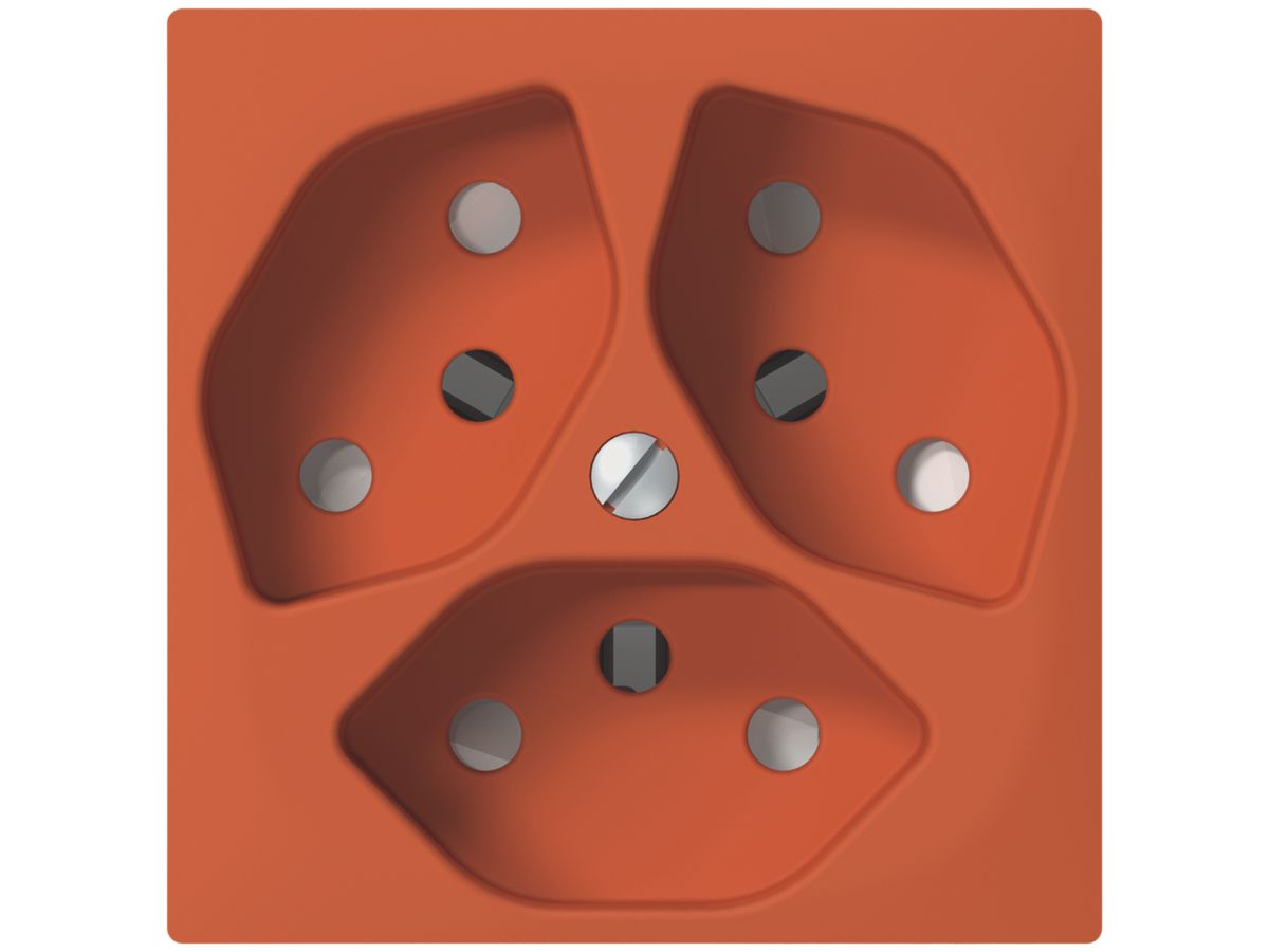 UP-Steckdose SIDUS 3×T13 orange mit shutter