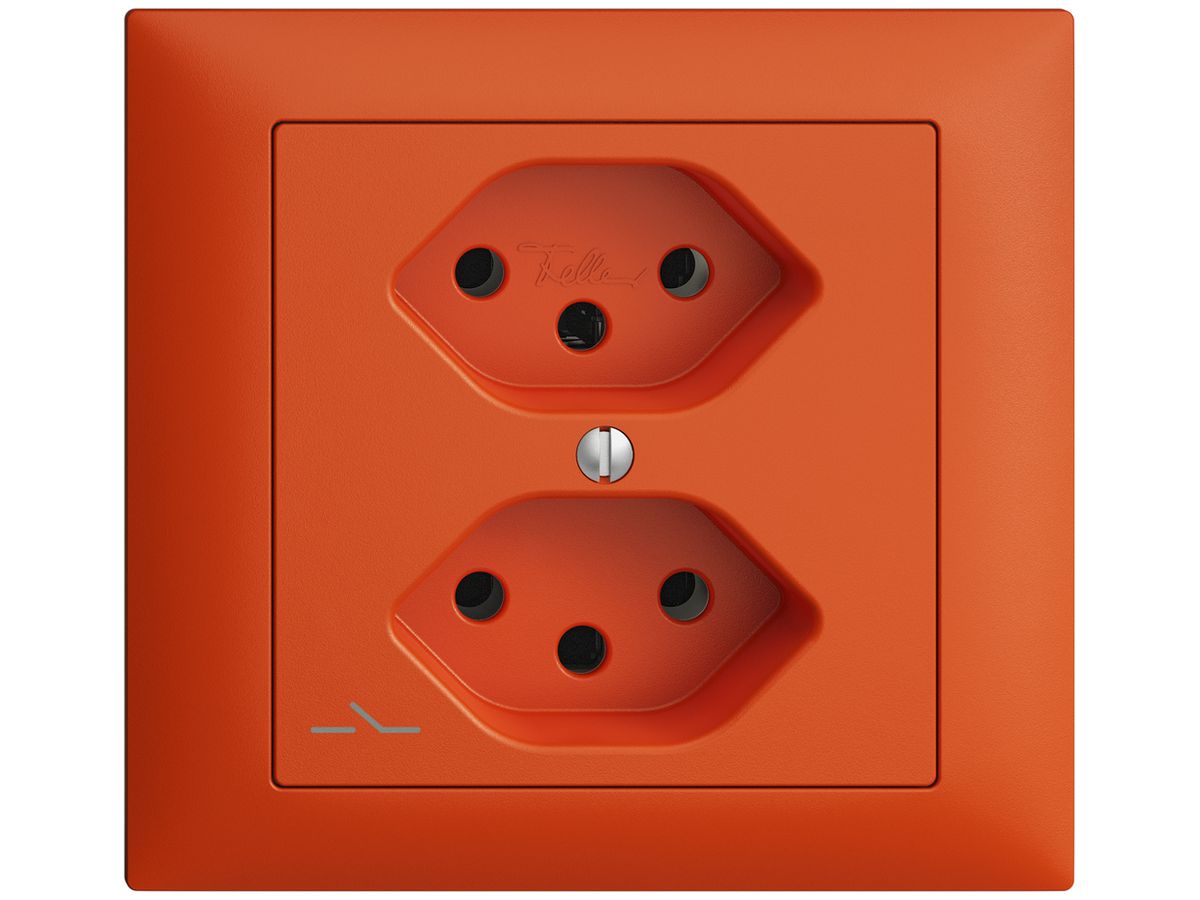EB-Steckdose EDIZIOdue 2×T13 1×S orange
