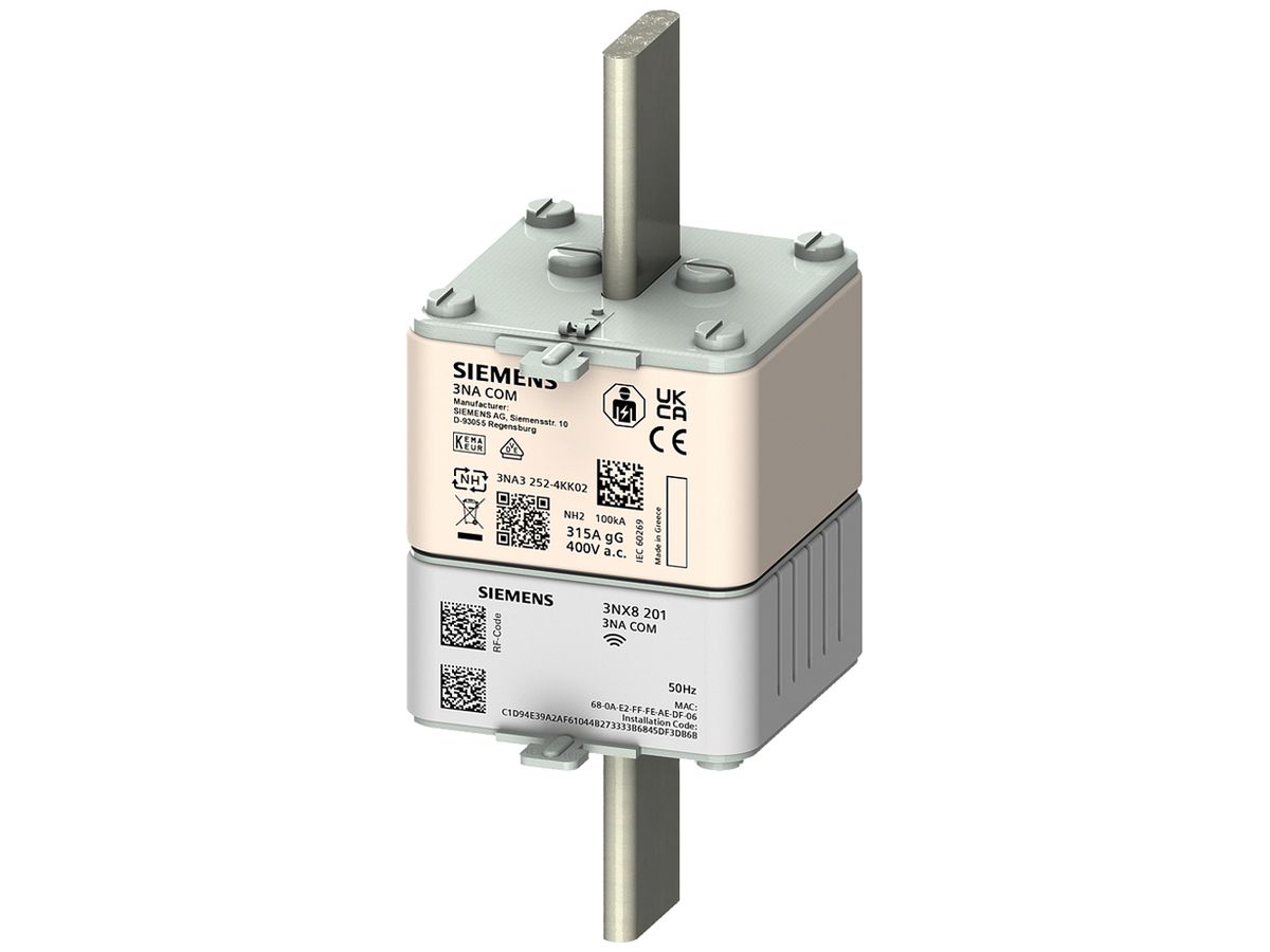 NH-Sicherung Siemens SENTRON 3NA COM DIN-2 250A gG, mit RF-Elektronikmodul