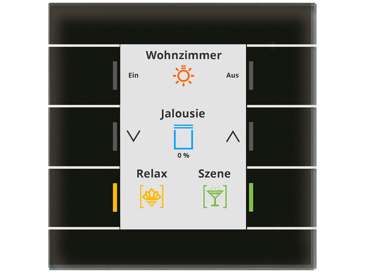 UP-Bediengerät KNX MDT BE-GT20S.02S 6T/6B Display Glas schwarz