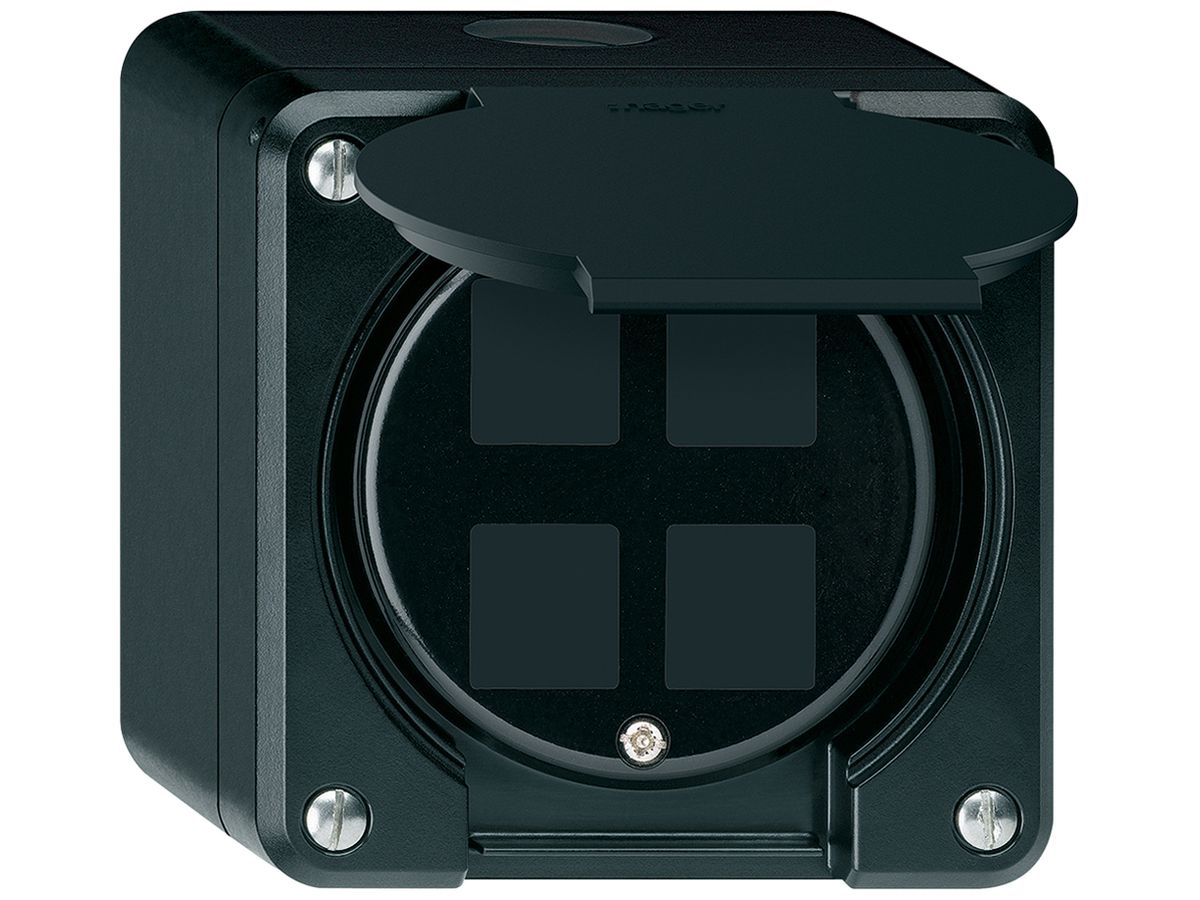 AP-Montageset robusto HMS IP55 schwarz für 4×Modul