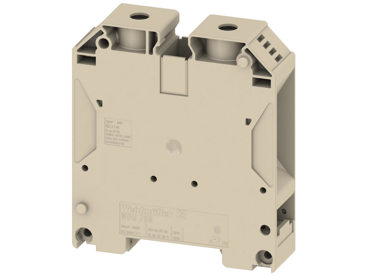 Durchgangs-Reihenklemme 16…70mm² 192A 1000V TH35/G32 beige