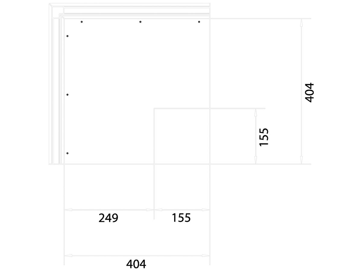 Flachwinkel tehalit BKB Oberteil Inneneck für Bodenkanal 300×448×3mm