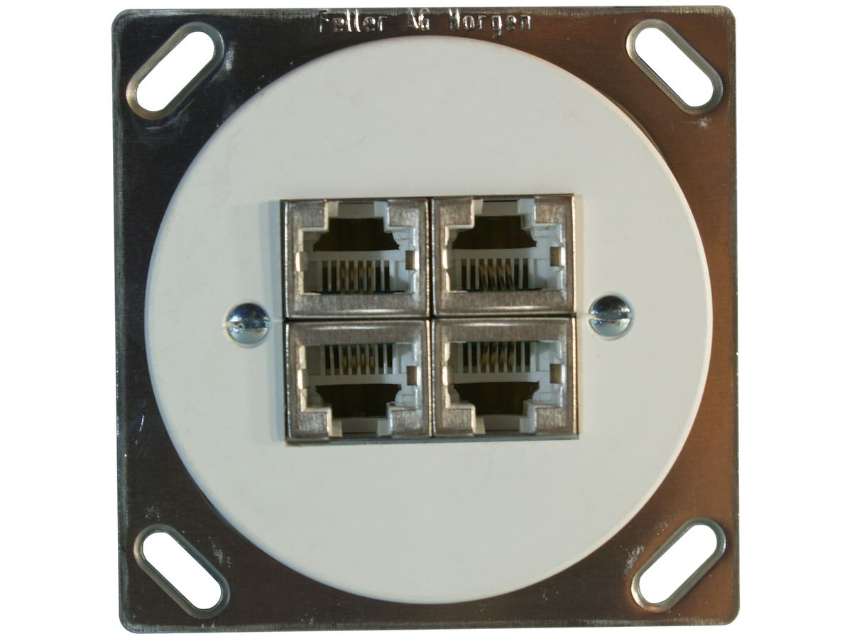 EB-Anschlussdose JK 4×RJ45 getrennt, weiss